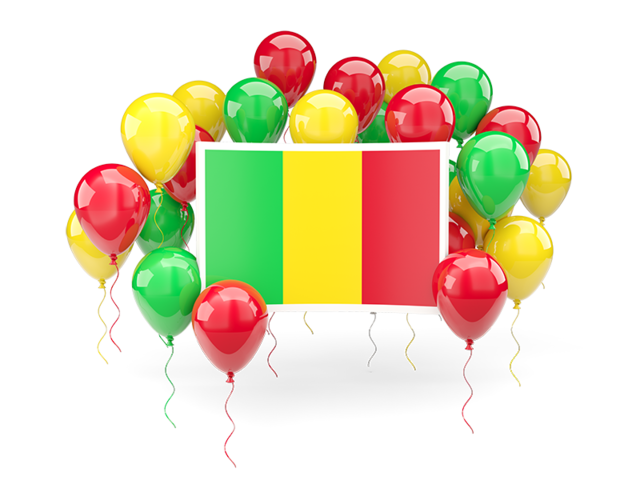 Square flag with balloons. Download flag icon of Mali at PNG format