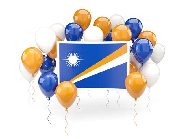 Square flag with balloons. Download flag icon of Marshall Islands at PNG format