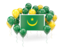 Mauritania. Square flag with balloons. Download icon.