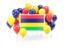 Mauritius. Square flag with balloons. Download icon.