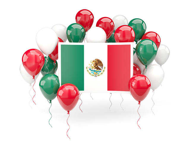 Square flag with balloons. Download flag icon of Mexico at PNG format