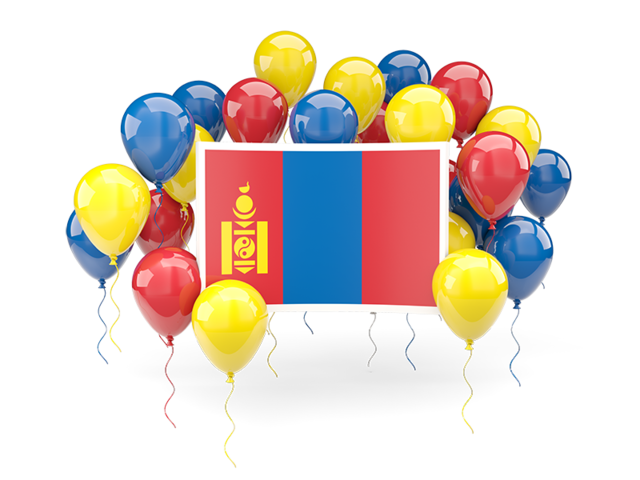 Square flag with balloons. Download flag icon of Mongolia at PNG format