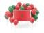 Morocco. Square flag with balloons. Download icon.