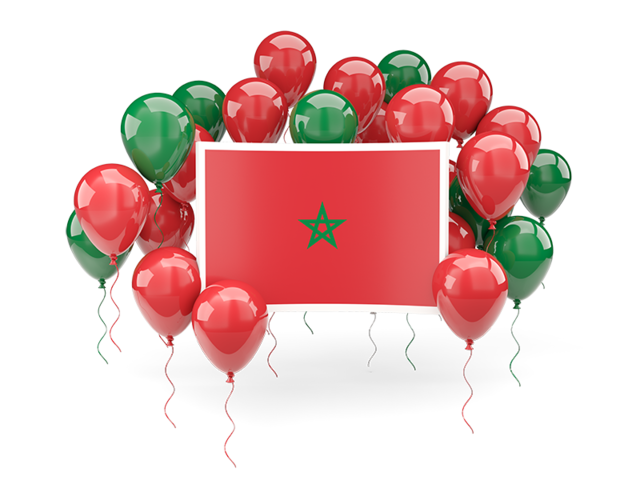 Square flag with balloons. Download flag icon of Morocco at PNG format