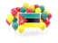 Mozambique. Square flag with balloons. Download icon.