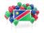 Namibia. Square flag with balloons. Download icon.