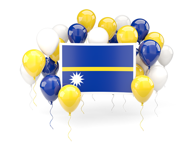 Square flag with balloons. Download flag icon of Nauru at PNG format