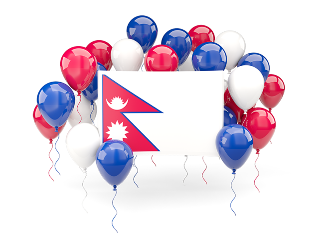 Square flag with balloons. Download flag icon of Nepal at PNG format