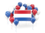 Netherlands. Square flag with balloons. Download icon.