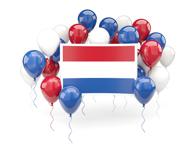 Square flag with balloons. Download flag icon of Netherlands at PNG format