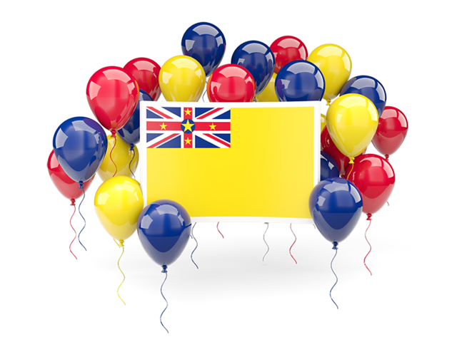 Square flag with balloons. Download flag icon of Niue at PNG format