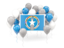 Northern Mariana Islands. Square flag with balloons. Download icon.