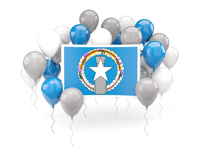 Square flag with balloons. Download flag icon of Northern Mariana Islands at PNG format