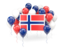 Norway. Square flag with balloons. Download icon.