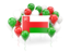 Oman. Square flag with balloons. Download icon.