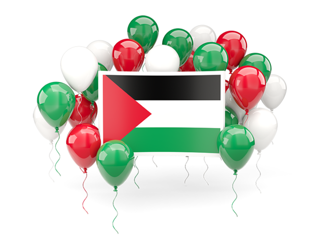 Square flag with balloons. Download flag icon of Palestinian territories at PNG format