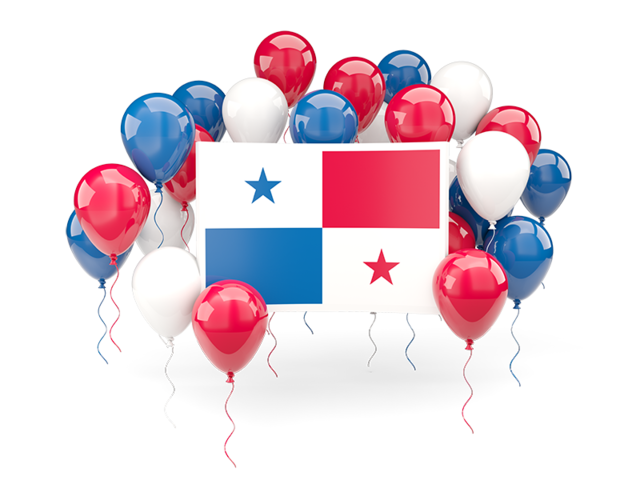 Square flag with balloons. Download flag icon of Panama at PNG format