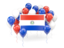 Paraguay. Square flag with balloons. Download icon.