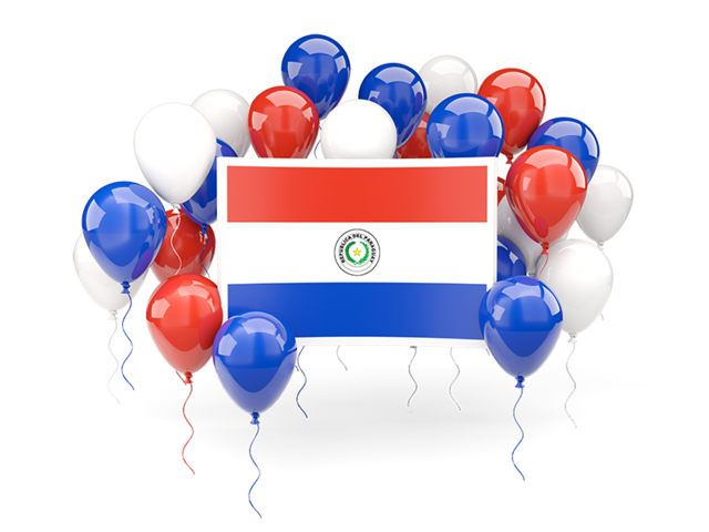 Square flag with balloons. Download flag icon of Paraguay at PNG format