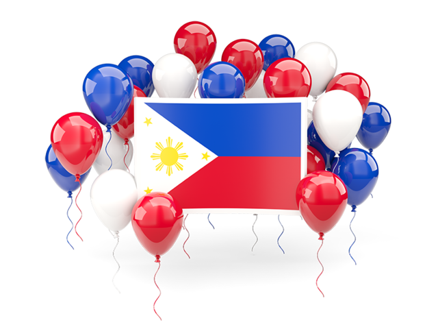 Square flag with balloons. Download flag icon of Philippines at PNG format