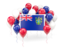 Pitcairn Islands. Square flag with balloons. Download icon.