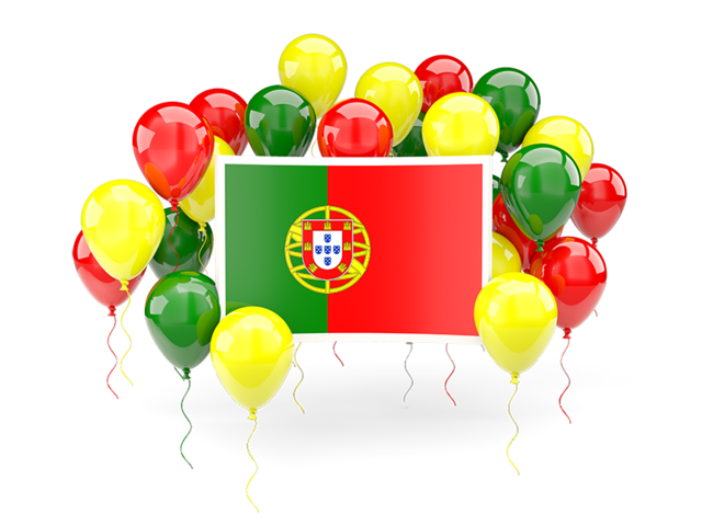 Square flag with balloons. Download flag icon of Portugal at PNG format