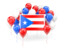 Puerto Rico. Square flag with balloons. Download icon.