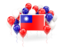 Taiwan. Square flag with balloons. Download icon.
