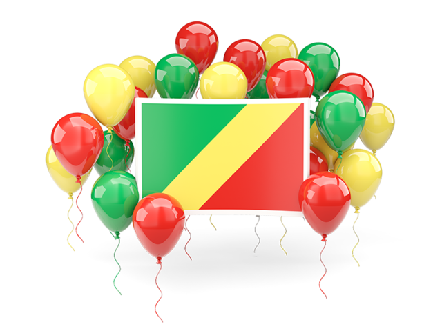 Square flag with balloons. Download flag icon of Republic of the Congo at PNG format