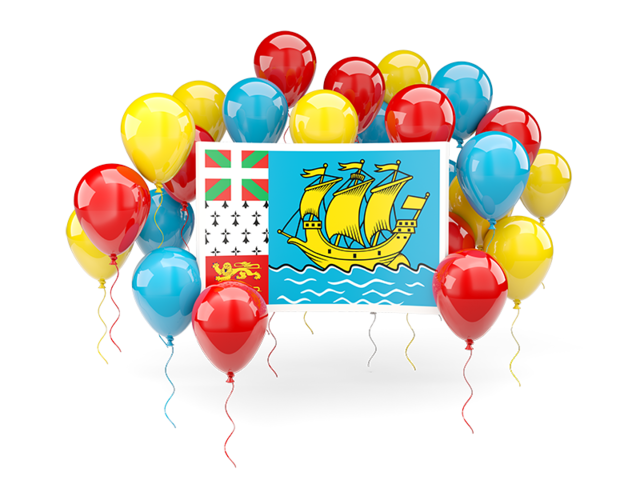 Square flag with balloons. Download flag icon of Saint Pierre and Miquelon at PNG format
