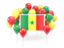 Senegal. Square flag with balloons. Download icon.