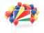 Seychelles. Square flag with balloons. Download icon.