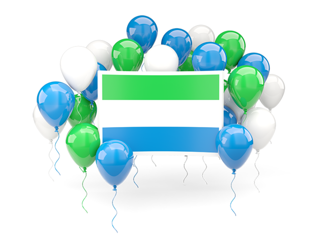 Square flag with balloons. Download flag icon of Sierra Leone at PNG format