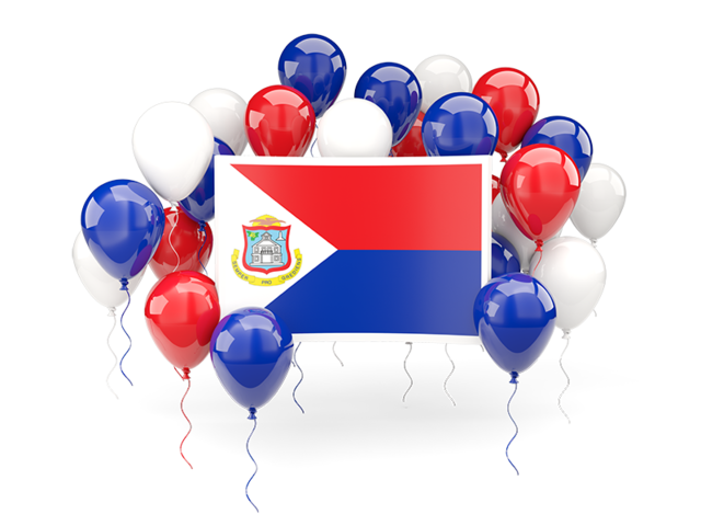 Square flag with balloons. Download flag icon of Sint Maarten at PNG format