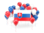 Slovakia. Square flag with balloons. Download icon.