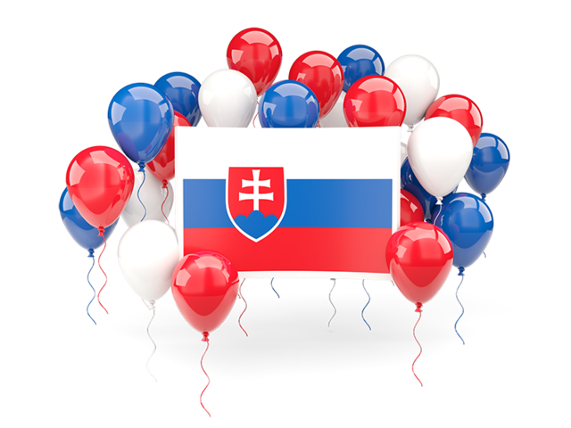 Флаг с воздушными шарами. Скачать флаг. Словакия