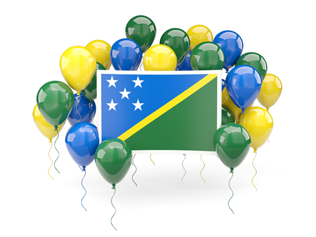 Square flag with balloons. Download flag icon of Solomon Islands at PNG format