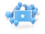 Somalia. Square flag with balloons. Download icon.