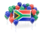 South Africa. Square flag with balloons. Download icon.