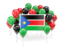 South Sudan. Square flag with balloons. Download icon.