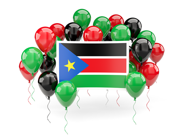 Square flag with balloons. Download flag icon of South Sudan at PNG format