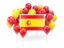 Spain. Square flag with balloons. Download icon.
