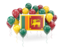 Sri Lanka. Square flag with balloons. Download icon.