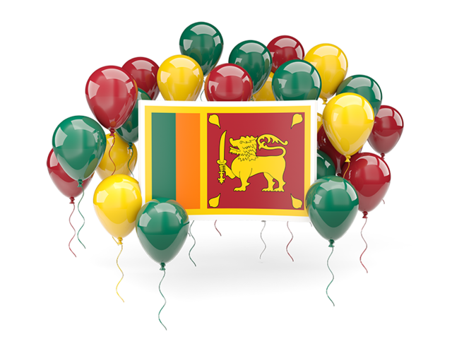 Флаг с воздушными шарами. Скачать флаг. Шри-Ланка