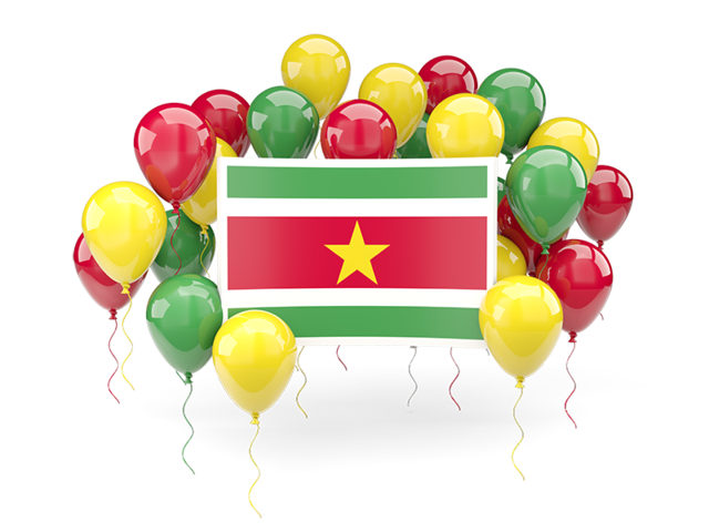 Square flag with balloons. Download flag icon of Suriname at PNG format