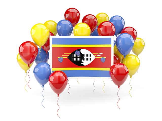 Square flag with balloons. Download flag icon of Swaziland at PNG format