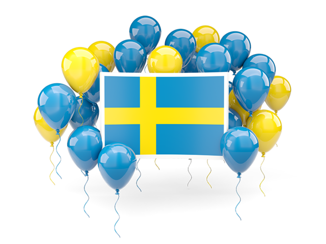 Square flag with balloons. Download flag icon of Sweden at PNG format