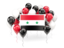 Syria. Square flag with balloons. Download icon.