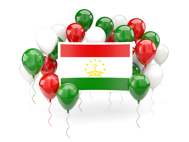 Флаг с воздушными шарами. Скачать флаг. Таджикистан