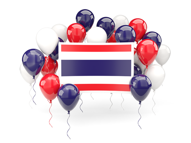 Square flag with balloons. Download flag icon of Thailand at PNG format
